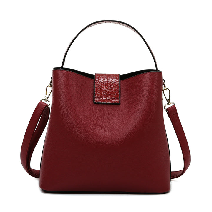 Three Piece Bucket Bag - Wine Red