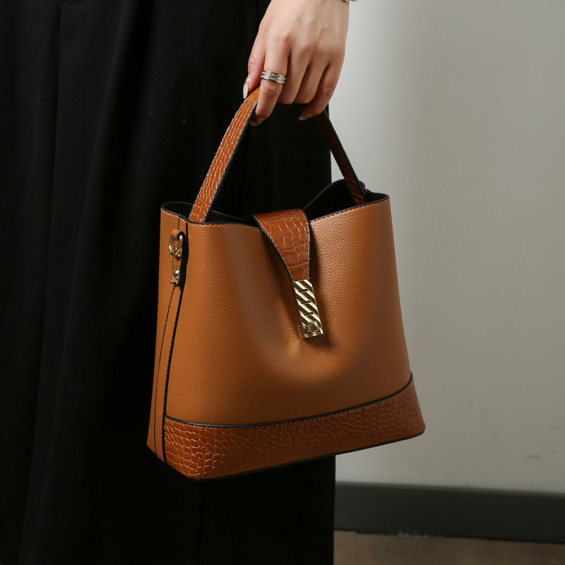 Three Piece Bucket Bag - Brown