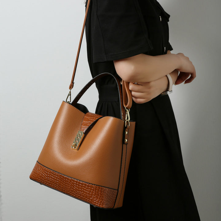 Three Piece Bucket Bag - Brown