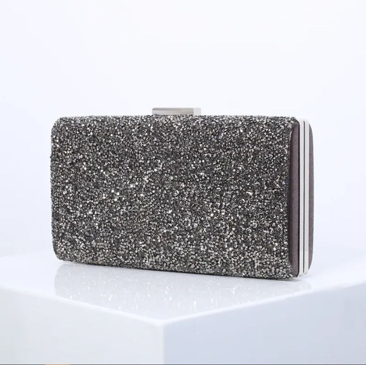 Crystal Evening Clutch - Gun Metal