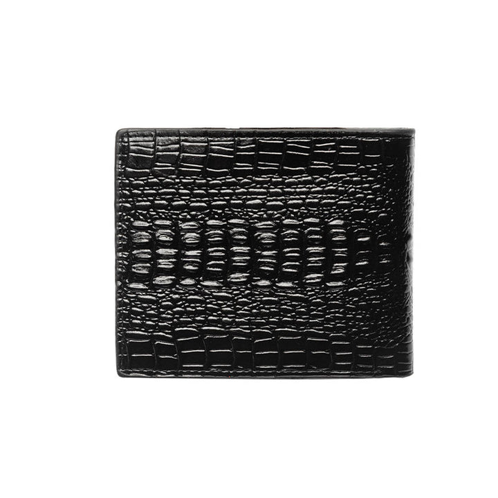 Men's Crocodile Pattern Wallet - Black