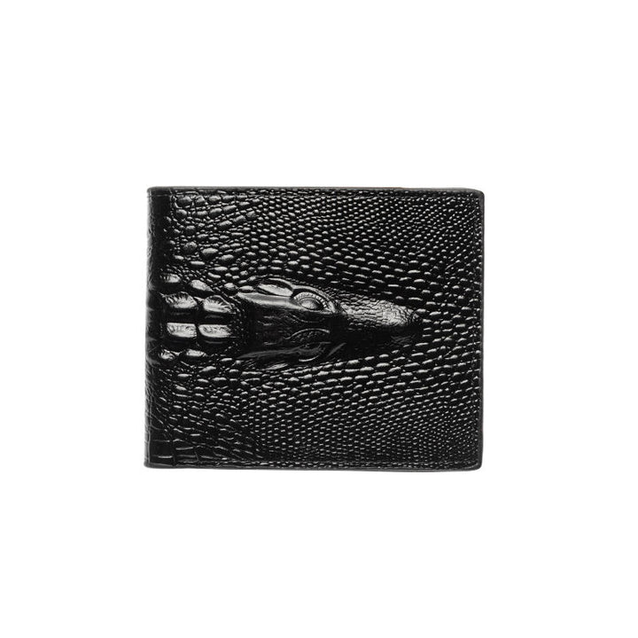 Men's Crocodile Pattern Wallet - Black