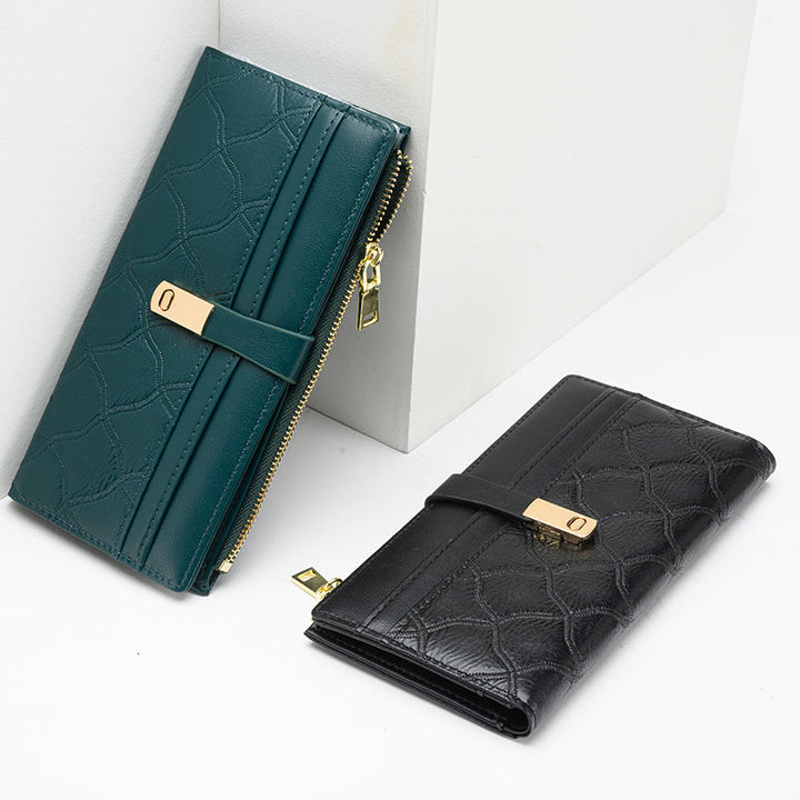 Women Retro Long Wallet - Green