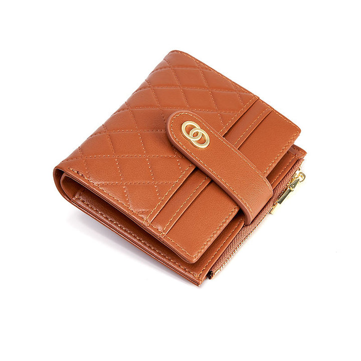 Women Stripped Smart Wallet - Brown