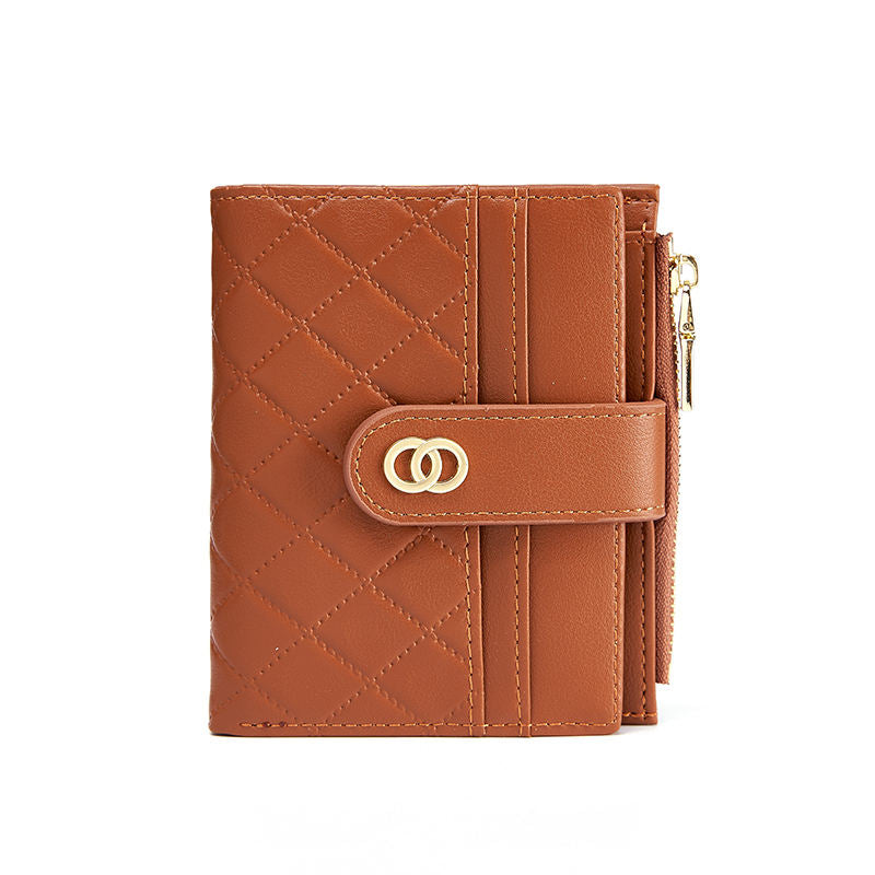 Women Stripped Smart Wallet - Brown