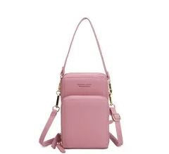 Three Layers Crossbody Phone Bag - Pink