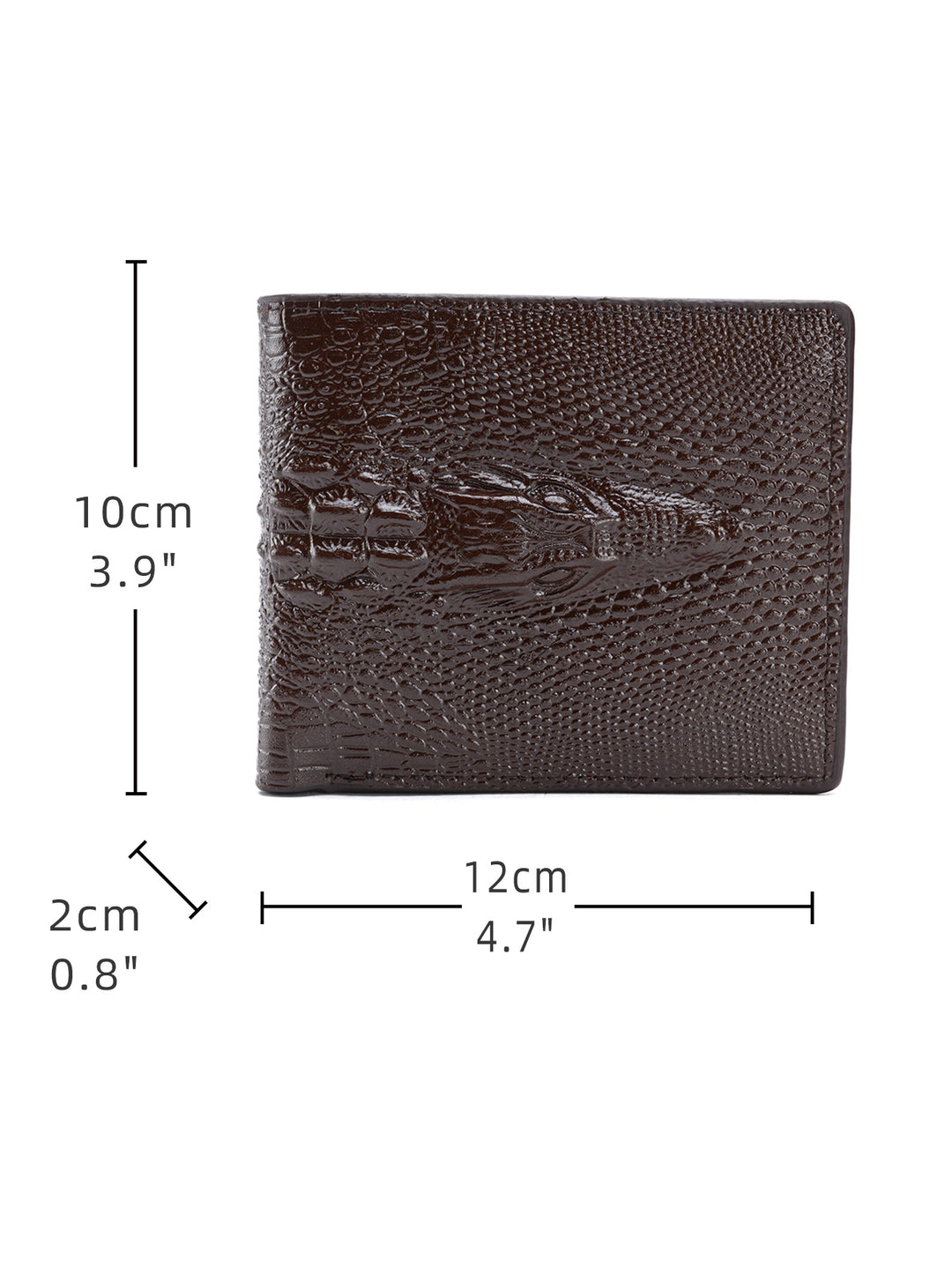 Men's Crocodile Pattern Wallet - Coffee