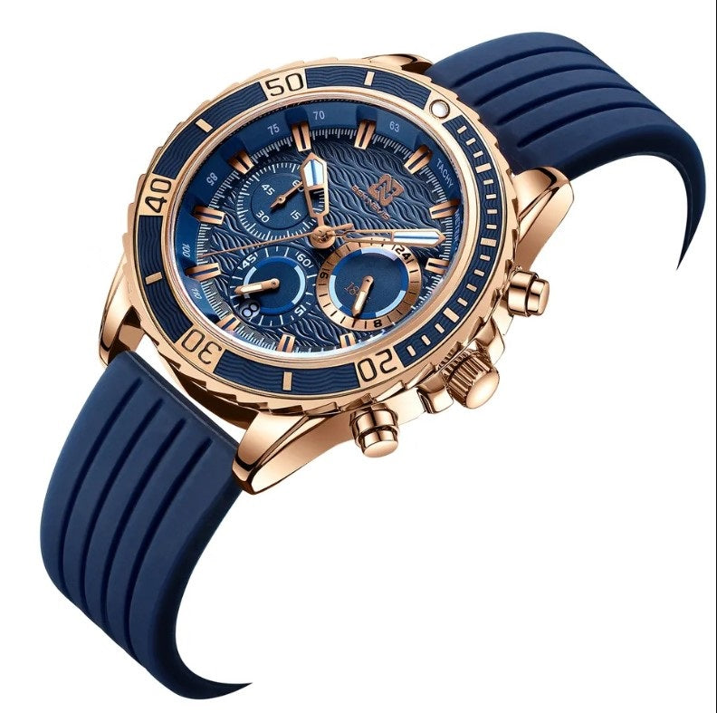 Ben Nevis Chronograph Men Watch - Rose Gold Blue