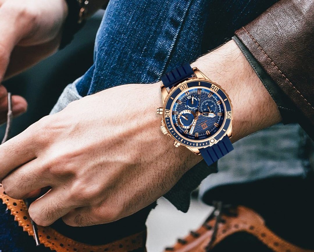 Ben Nevis Chronograph Men Watch - Rose Gold Blue