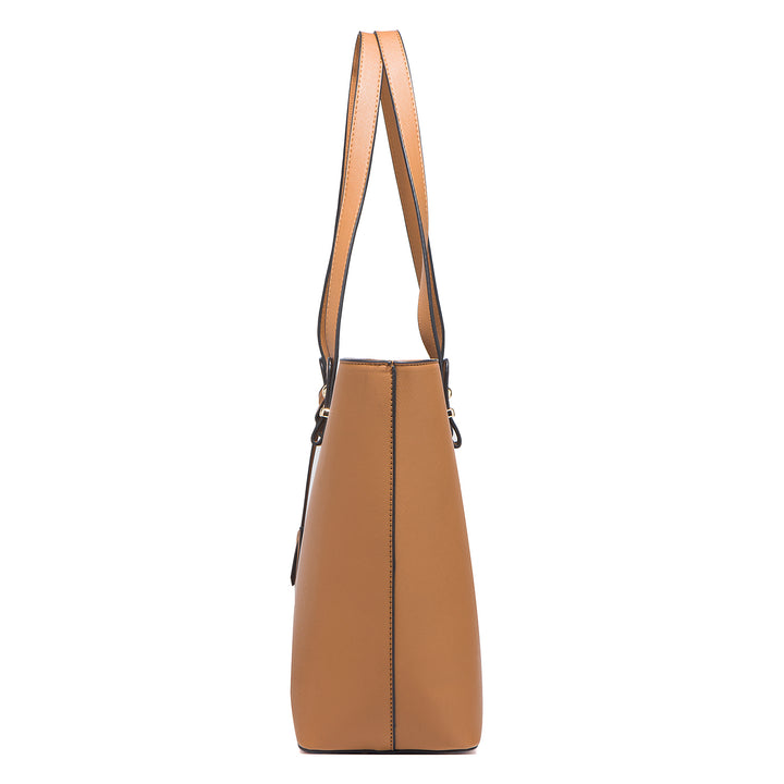 Four Piece Large Tote Bag - Tan