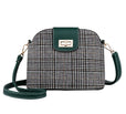 Checked Print Shell Cross Bag - Green