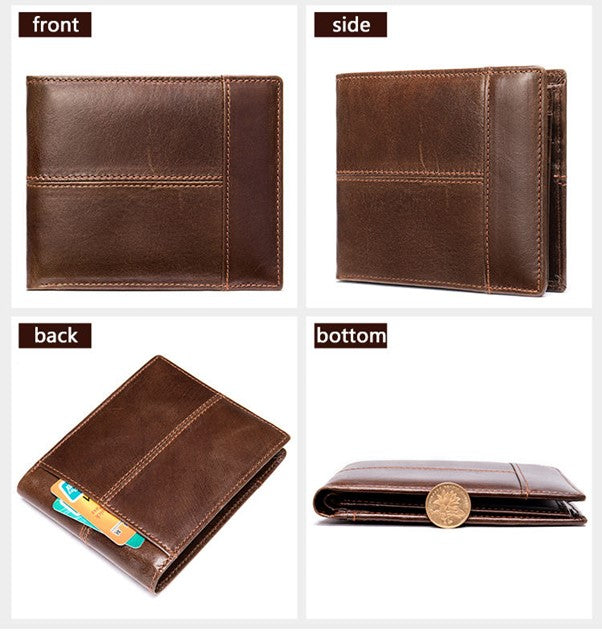 Men's Leather Multilayer Wallet - Brown