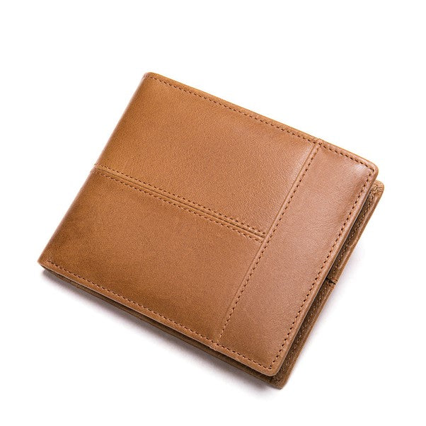 Men's Leather Multilayer Wallet - Tan