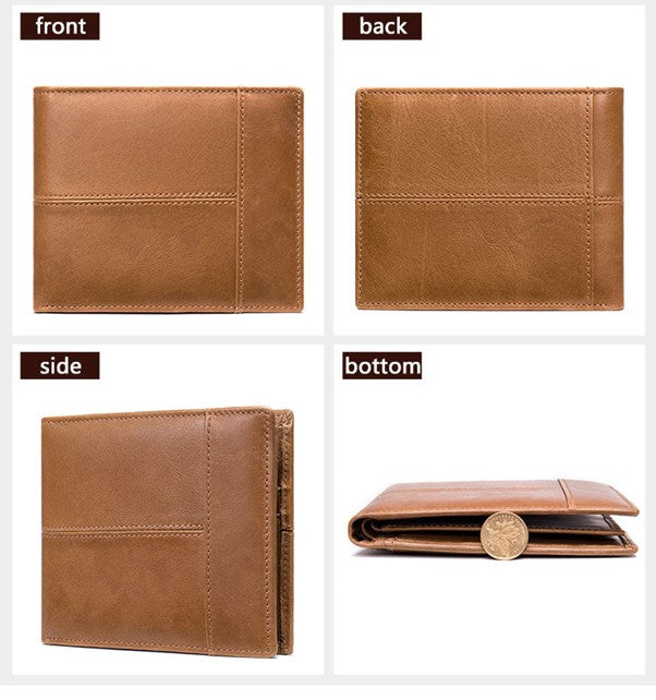 Men's Leather Multilayer Wallet - Tan