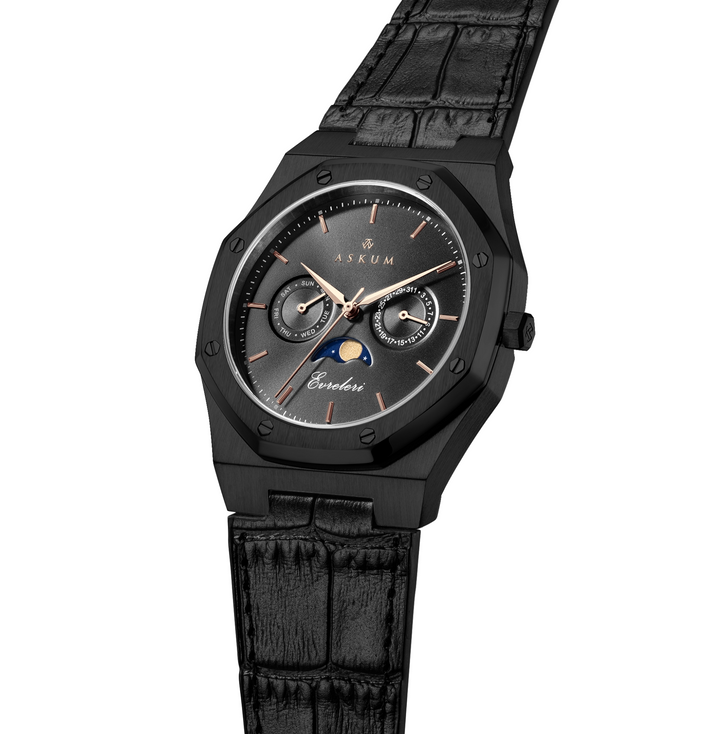 Evreleri Chronograph Leather - Black Pearl