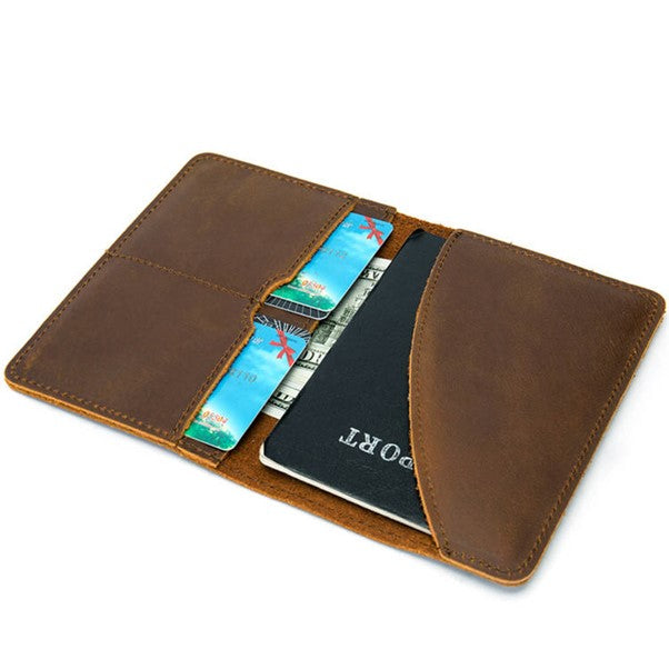 Leather Passport Holder - Coffee